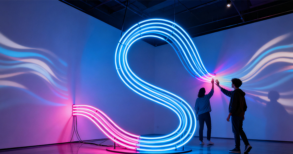 Bendable LED neon art installations
