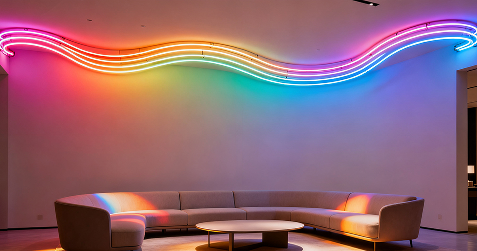 Bendable LED neon art installations