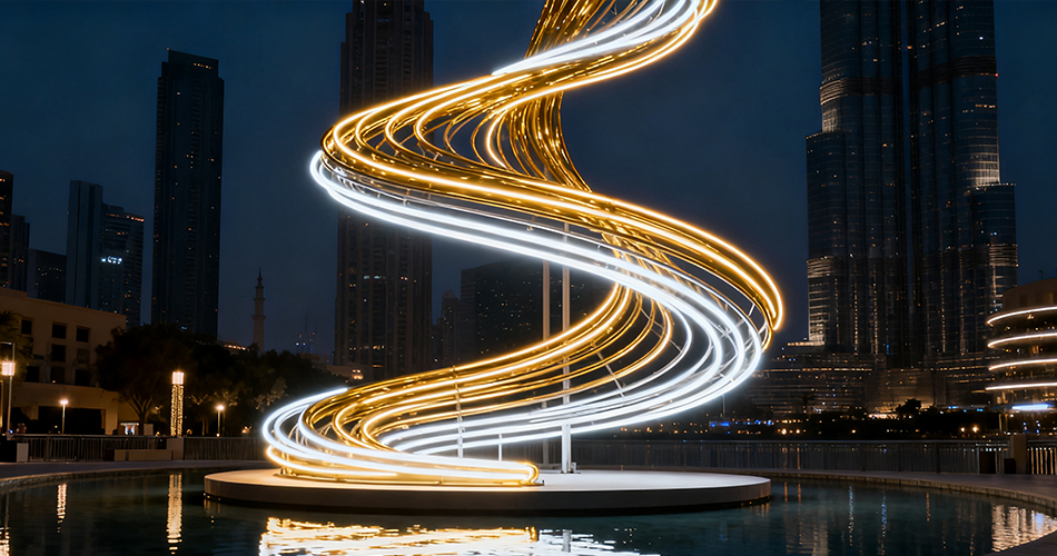 Bendable LED neon art installations