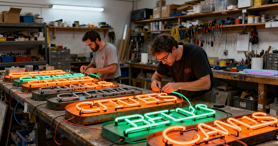Vintage neon sign restoration services
