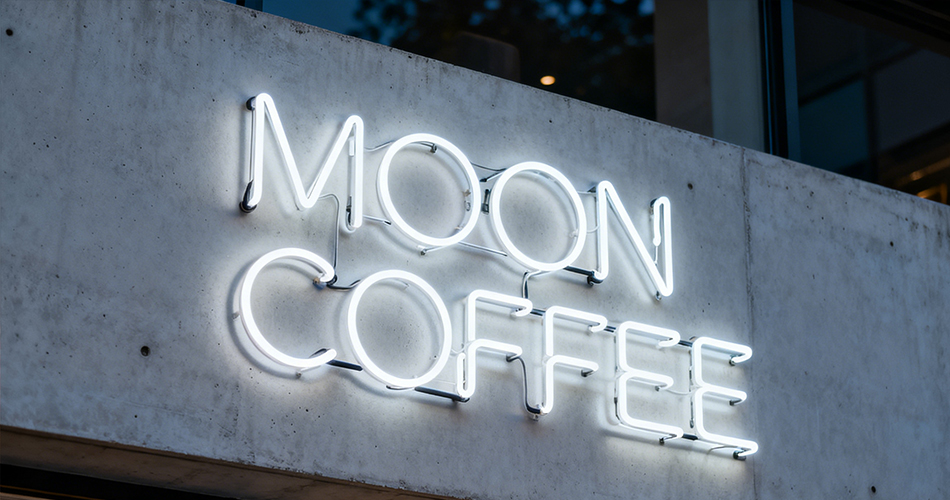 Commercial neon storefront signage