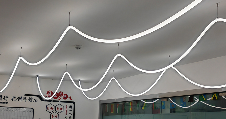 Commercial-grade neon ceiling systems