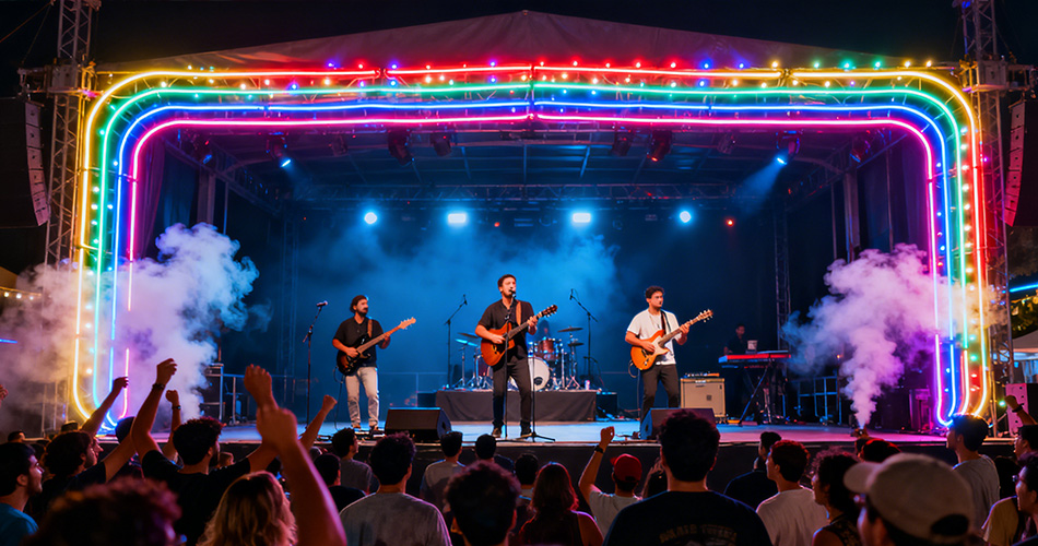 Neon event stage border lights