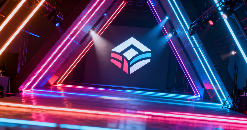 Corporate event neon backdrops