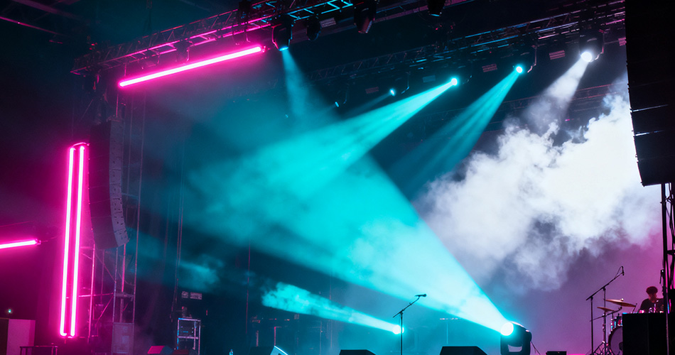Neon lighting for concert stages