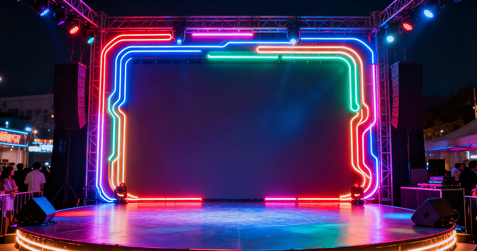 neon event stage border lights