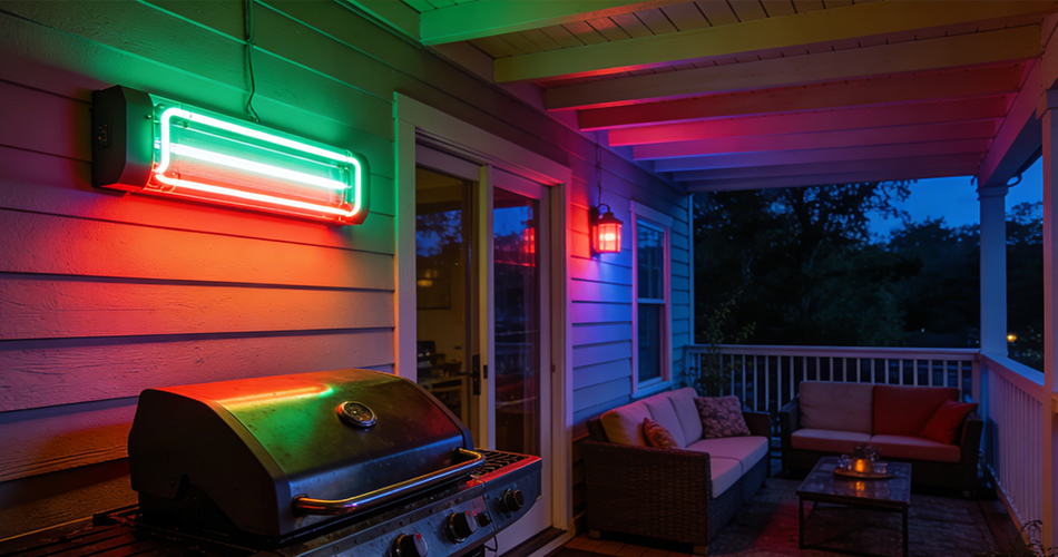 easy-install outdoor neon wall lights