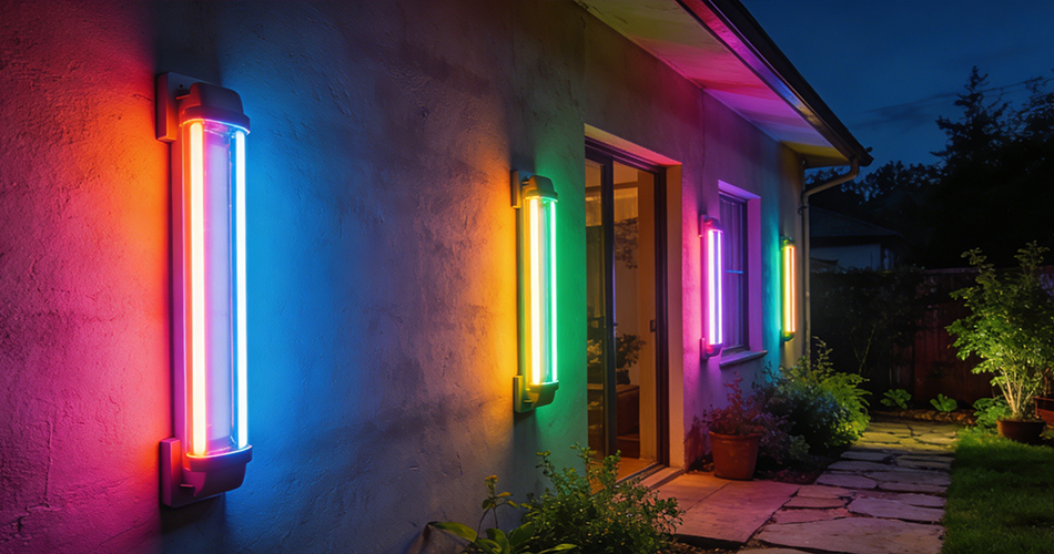 easy-install outdoor neon wall lights