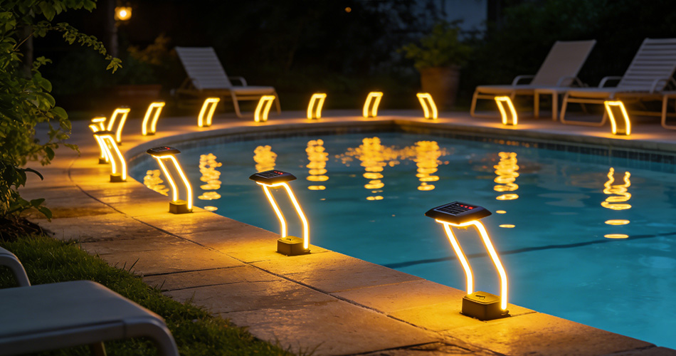 solar-powered outdoor neon garden lights