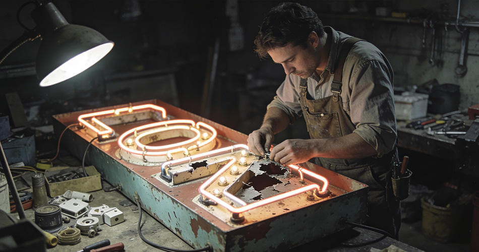 vintage neon sign restoration services