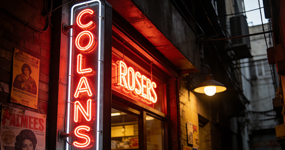 commercial neon storefront signage