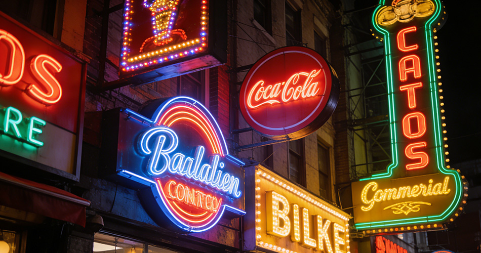 commercial neon storefront signage