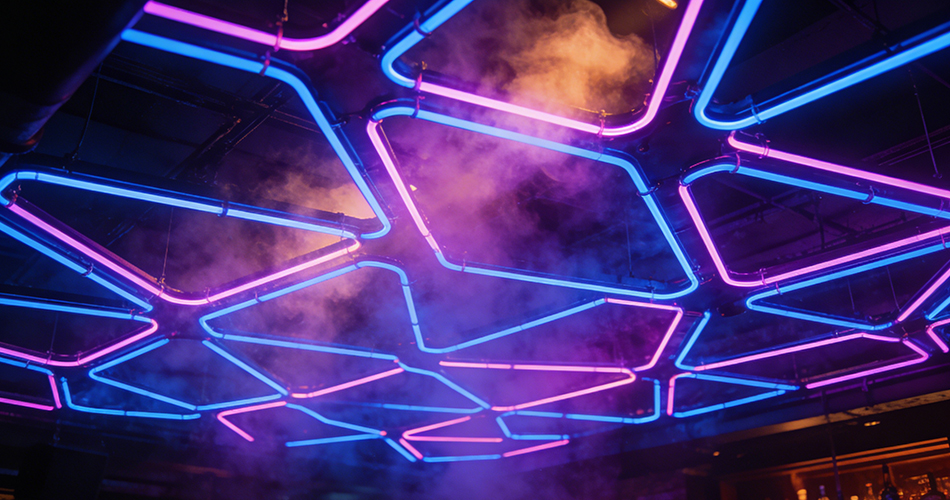 commercial-grade neon ceiling systems