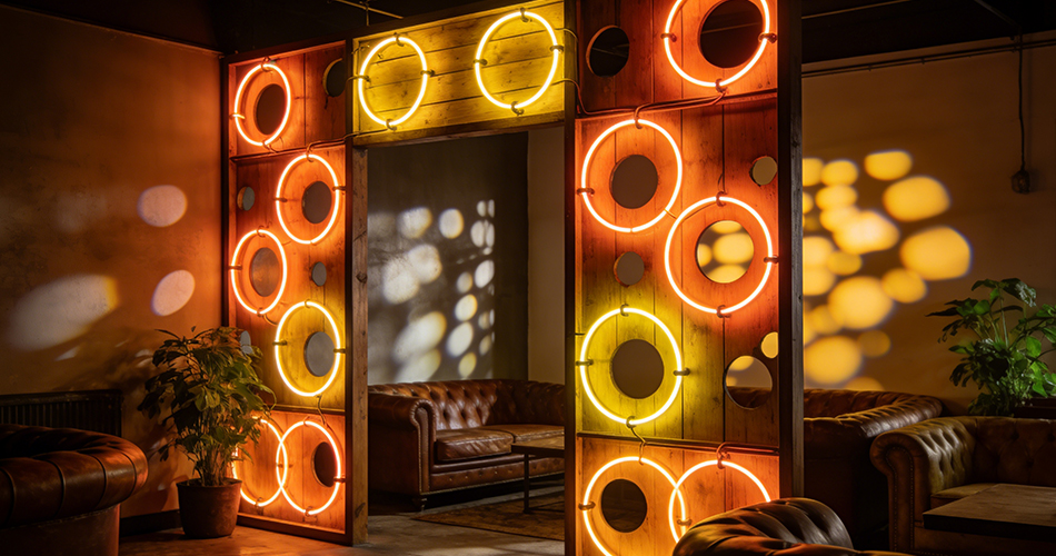 decorative neon room divider lights