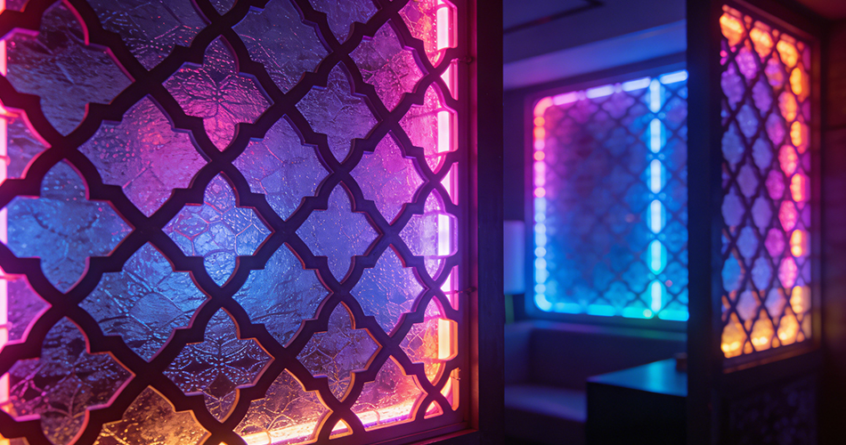 decorative neon room divider lights