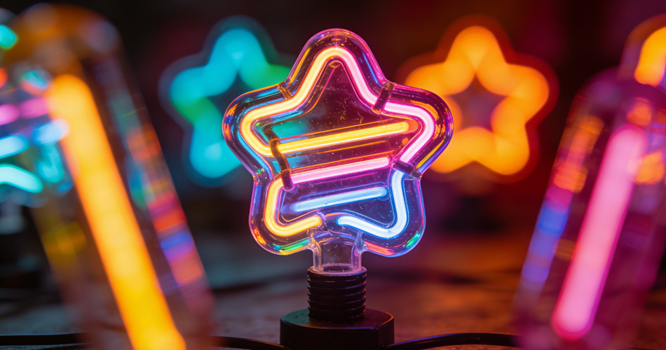 mini neon light multicolored