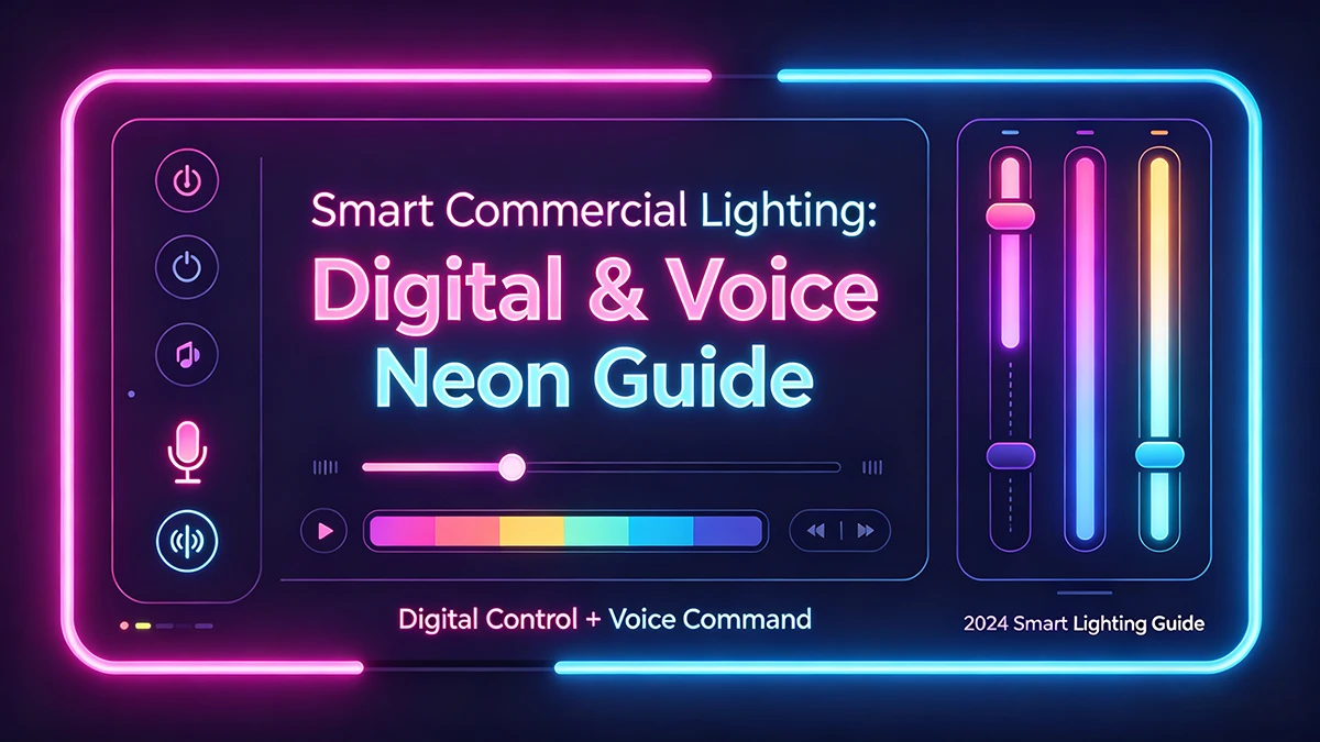 Smart Commercial Lighting: Digital & Voice Neon Guide