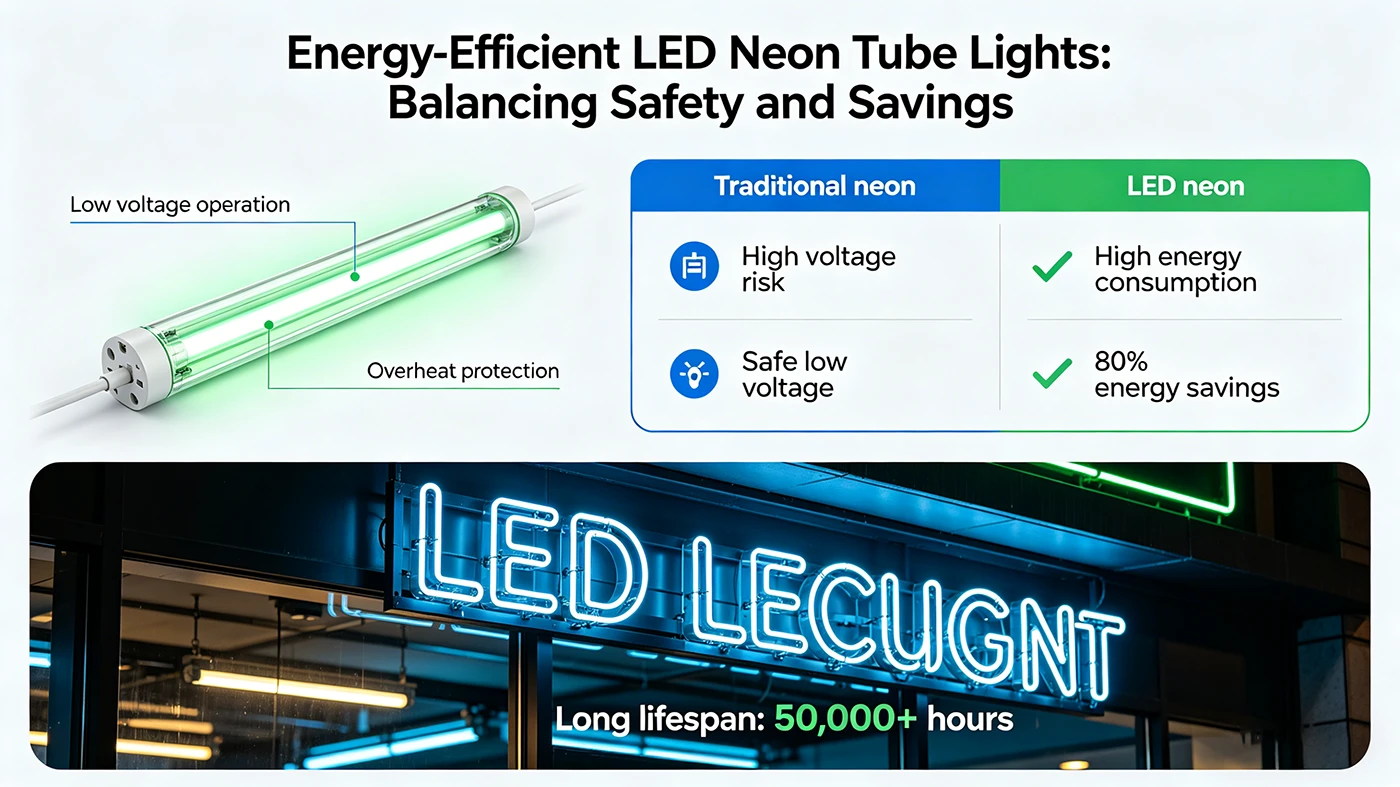 Energy-Efficient LED Neon Tube Lights: Balancing Safety and Savings