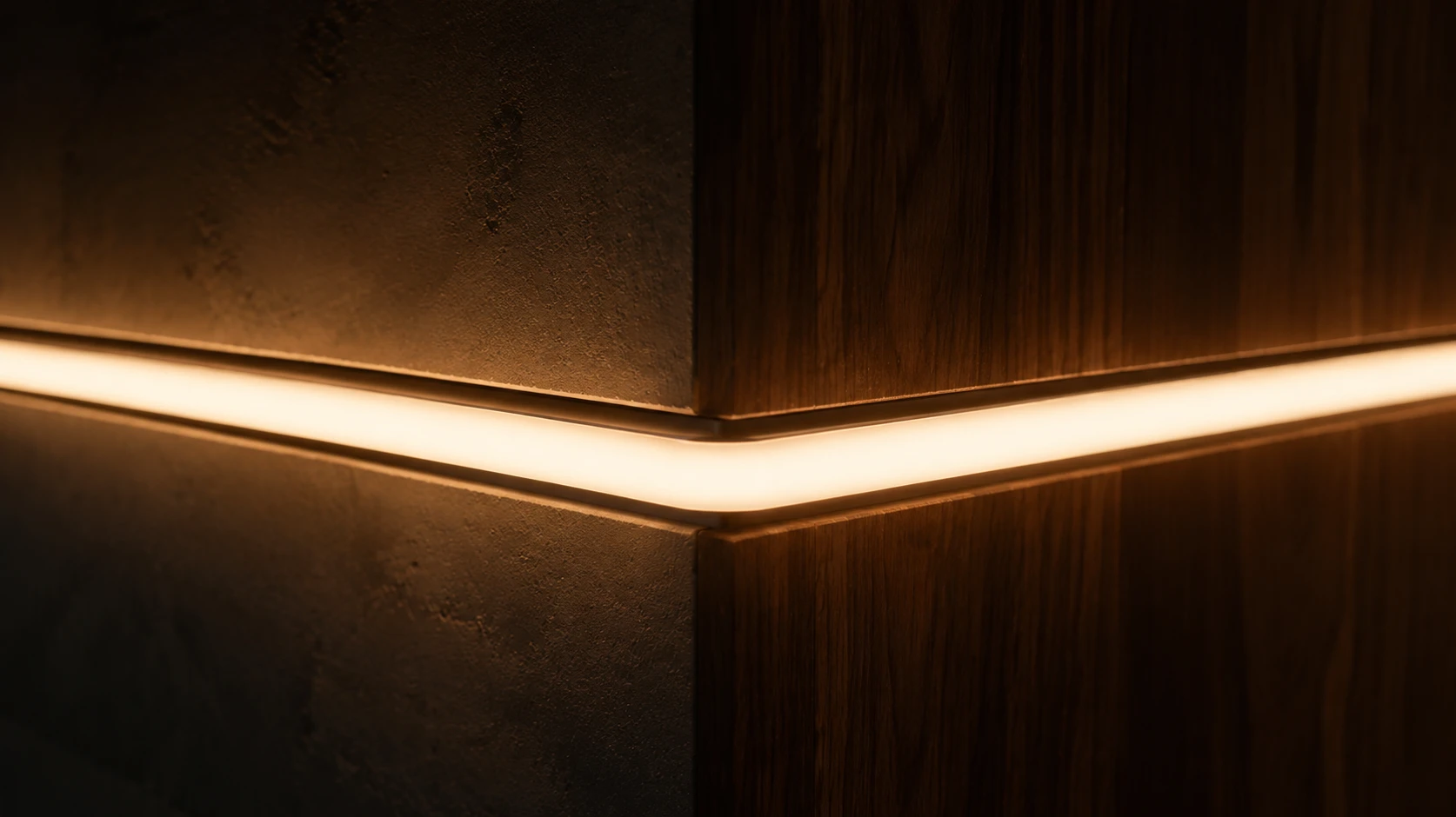 Premium high-density Zigbee LED neon tube light showing perfect color consistency and no voltage drop on a luxury architectural wall